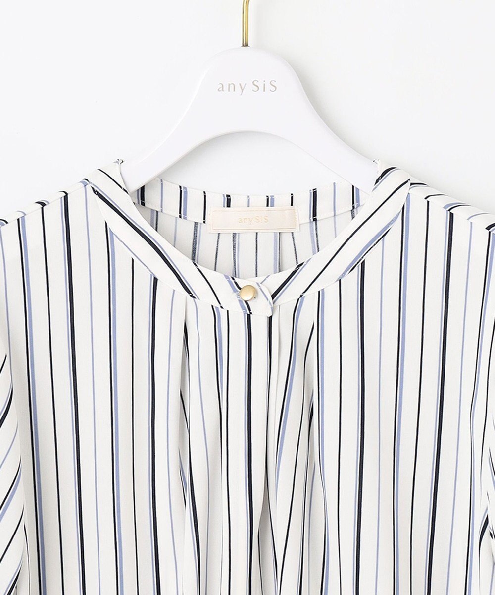 ANY SIS 【接触冷感・吸水速乾・UVケア】エアリードレープスムース 七分袖ブラウス 