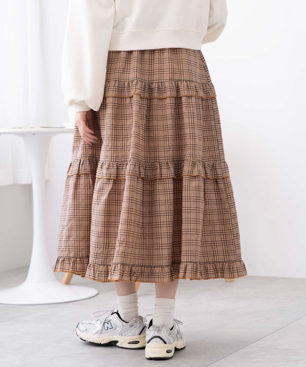 WEGO 【ウエストゴム】フリルティアードボリュームスカート 