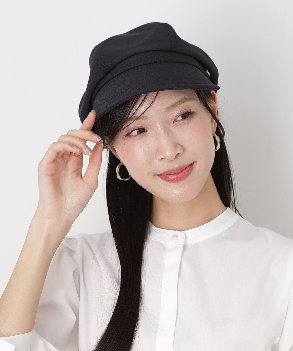 MOONBAT 【遮光100％/遮熱/UVカット】FURLA(フルラ)アーチロゴ キャスケット 帽子 無地 サイズ調整可能/手洗い可能/日本製 