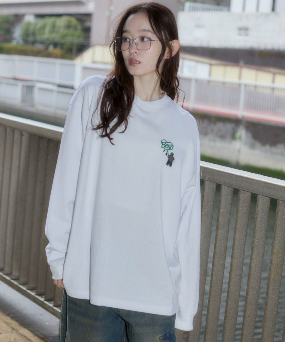 WEGO 【ユニセックス着用ITEM/MLサイズ展開】別注BENDAVISハートワンポイント刺繍T（LS） 