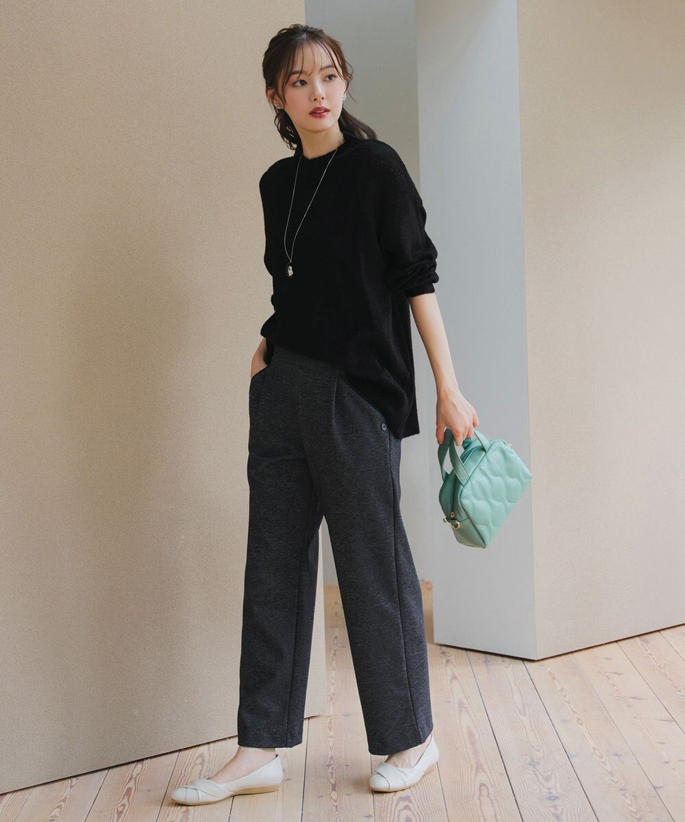 Tiaclasse L ミニチェッカー裏起毛・ストレートパンツ 