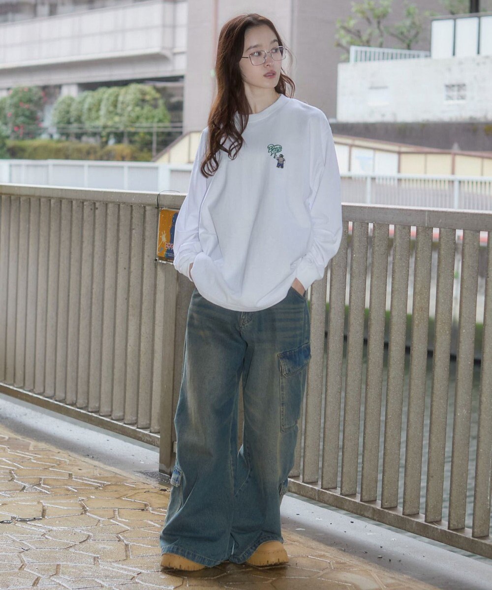 WEGO 【ユニセックス着用ITEM/MLサイズ展開】別注BENDAVISハートワンポイント刺繍T（LS） 