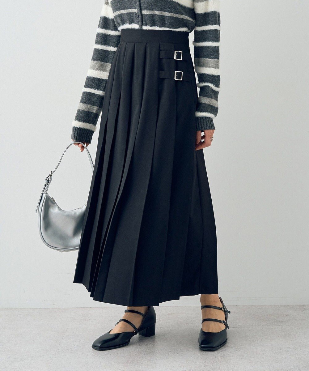 earth music&ecology サイドバックルプリーツスカート 