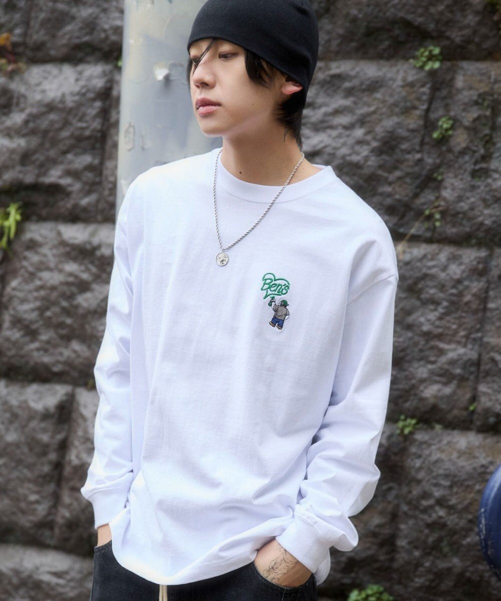 WEGO 【ユニセックス着用ITEM/MLサイズ展開】別注BENDAVISハートワンポイント刺繍T（LS） 