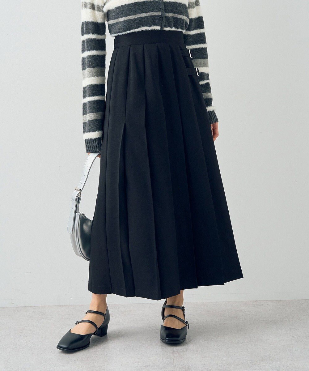 earth music&ecology サイドバックルプリーツスカート 