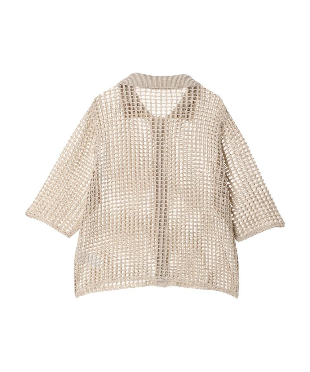 Green Parks メッシュ編み襟付きカーディガン 