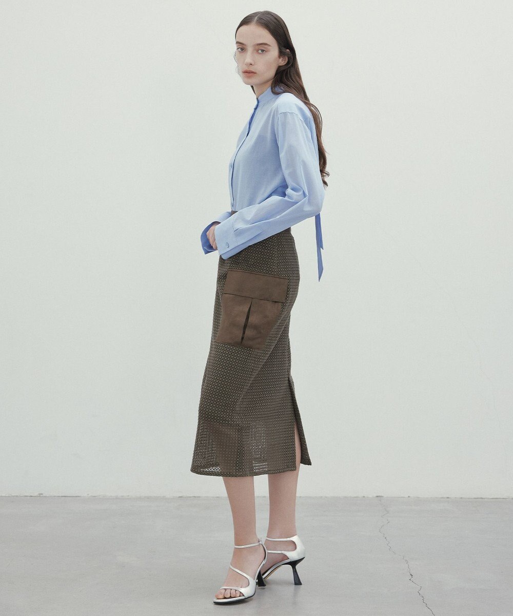 BEIGE， 【洗える】PLUMERIA / コットンシアーバックボウタイブラウス 