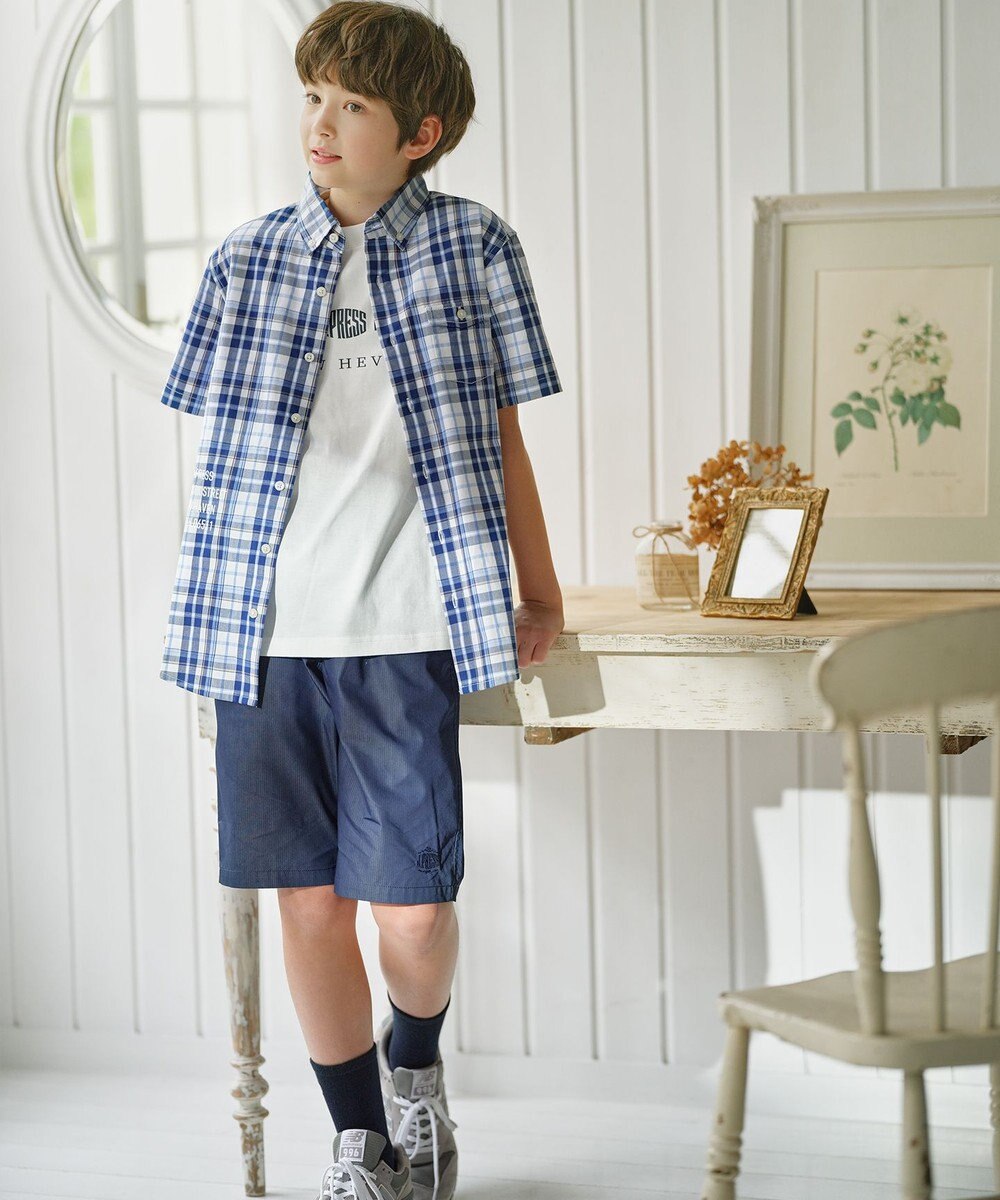 J.PRESS KIDS 【140-170cm】ロゴプリント チェックシャツ 