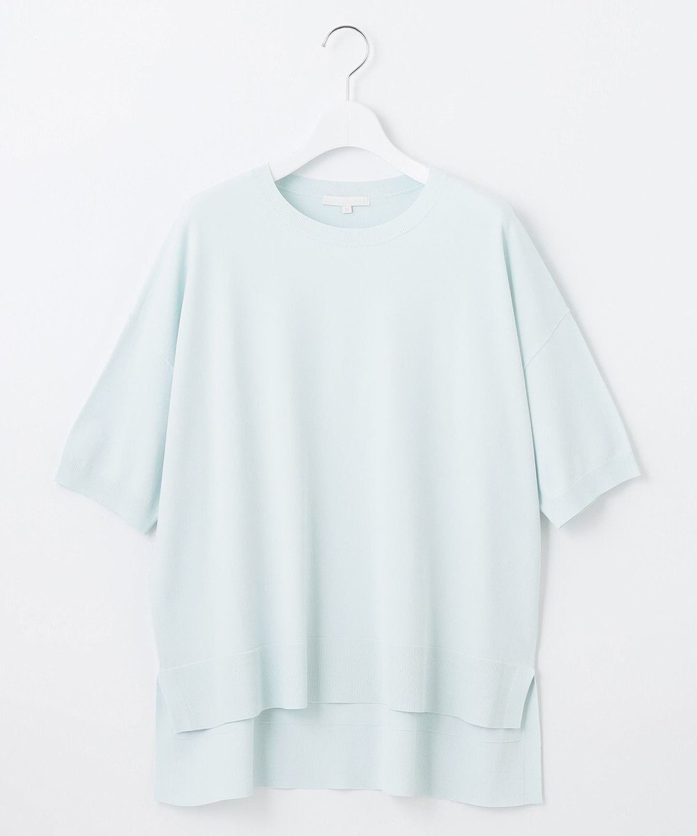 自由区 【接触冷感・UVカット・WEB限定カラーあり】クレープストレッチプルオーバー ニット 