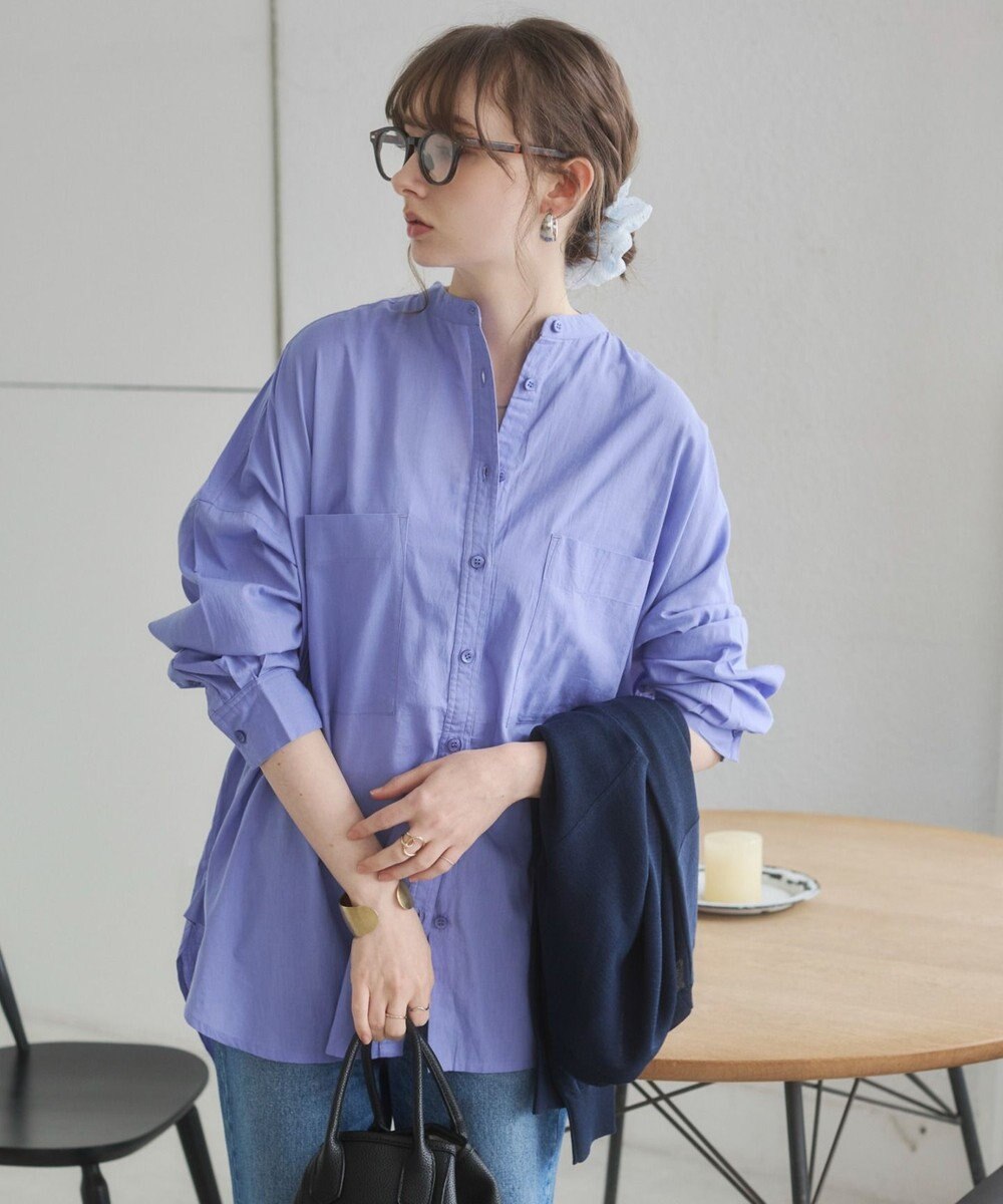 WEGO 着丈が選べる オーバーサイズ バンドカラー シャツ / ストライプ / 無地 