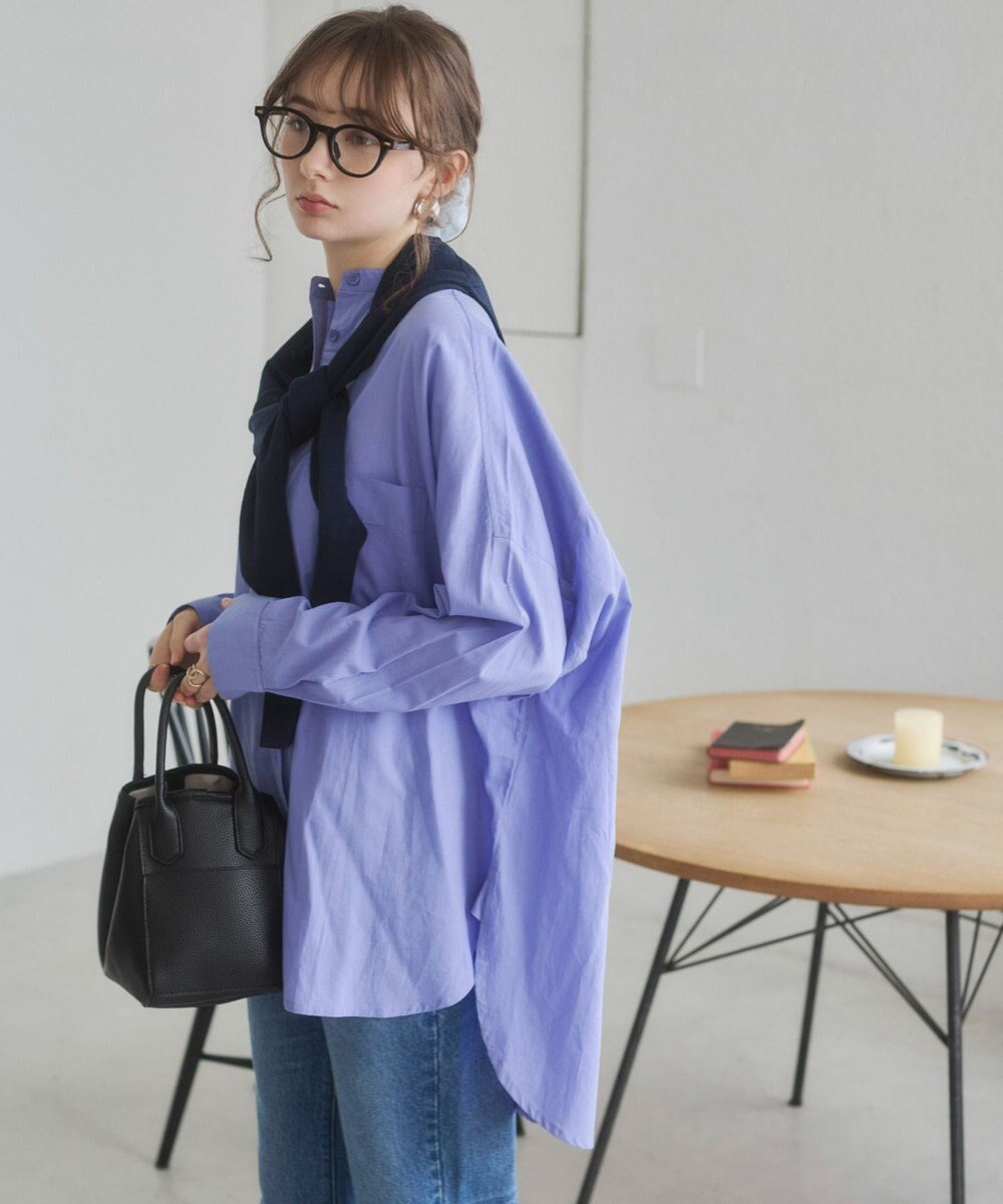 WEGO 着丈が選べる オーバーサイズ バンドカラー シャツ / ストライプ / 無地 