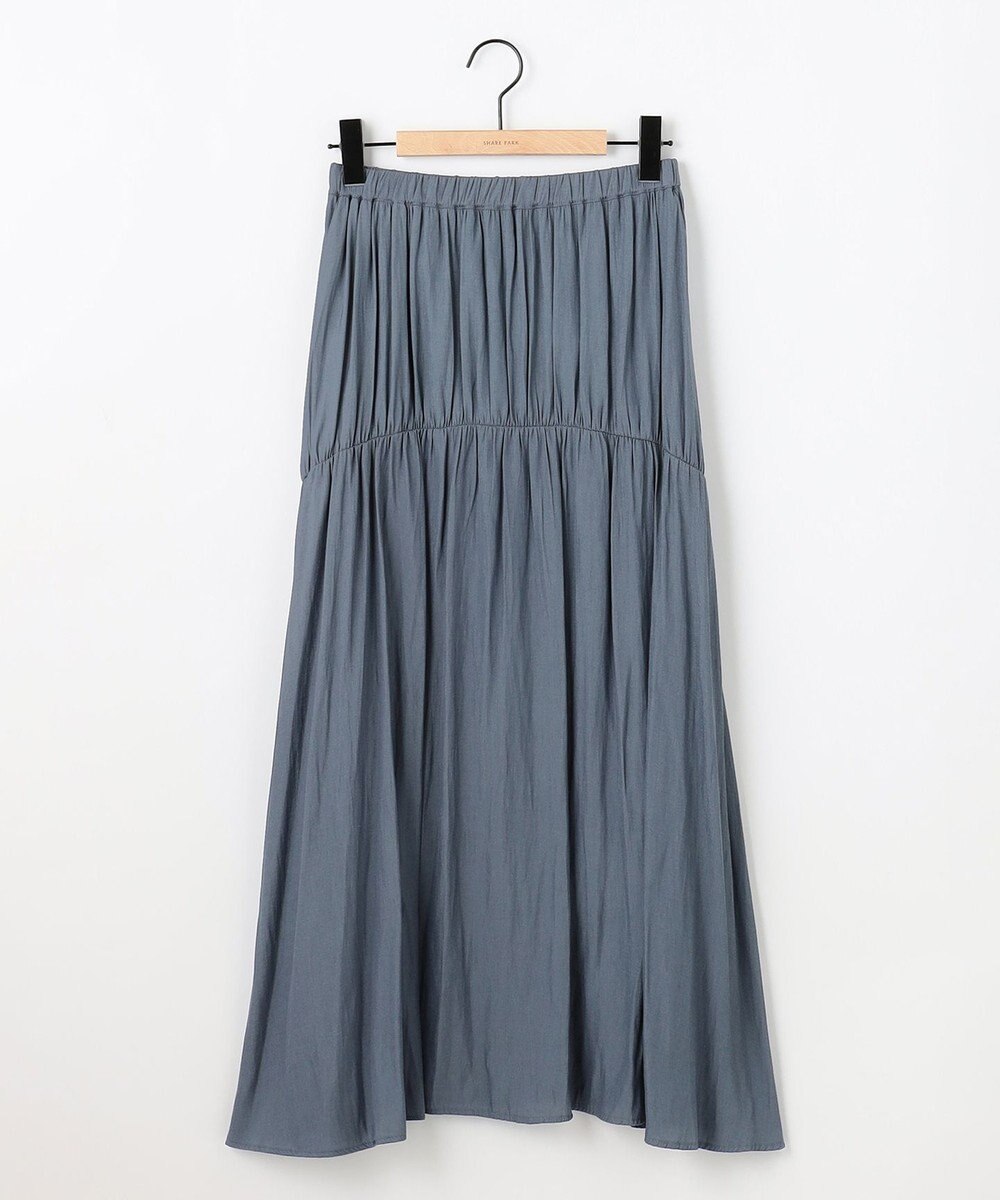 SHARE PARK LADIES 【洗える】ポリエステルシャンブレースカート 