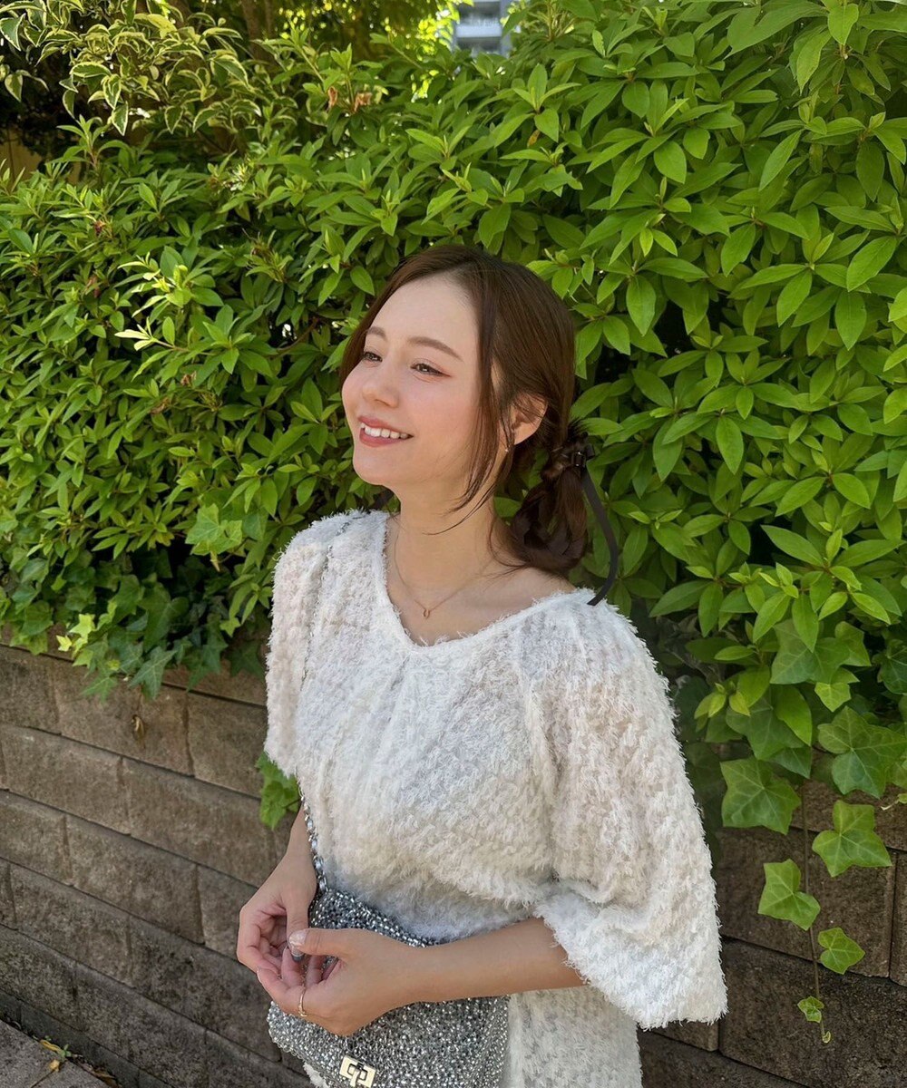 Green Parks AnriettMusee カットジャガードタックブラウス 