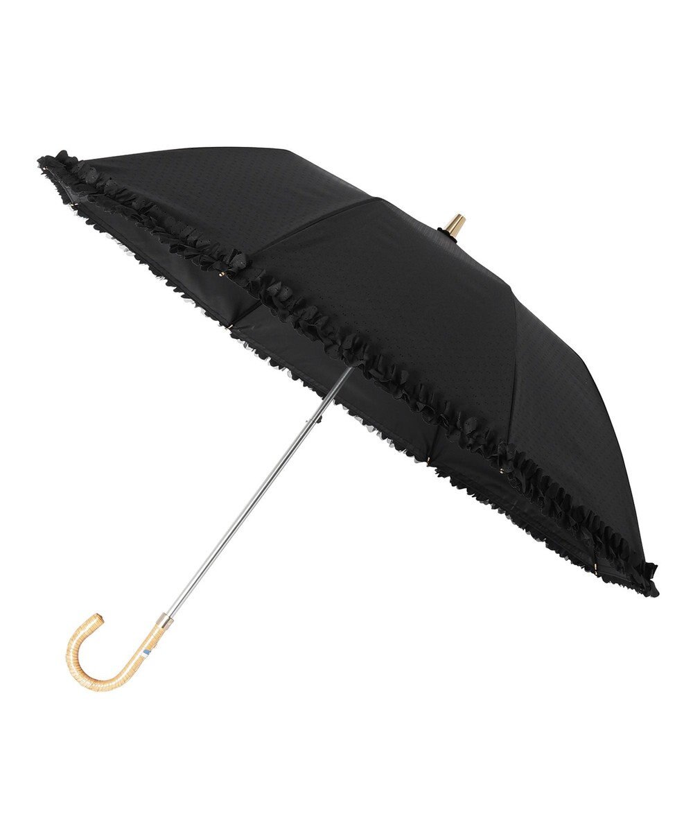 MOONBAT 【晴雨兼用日傘】LANVIN en Bleu (ランバン オン ブルー) 折りたたみ日傘 ドビーフリル 遮光 遮熱 UV 