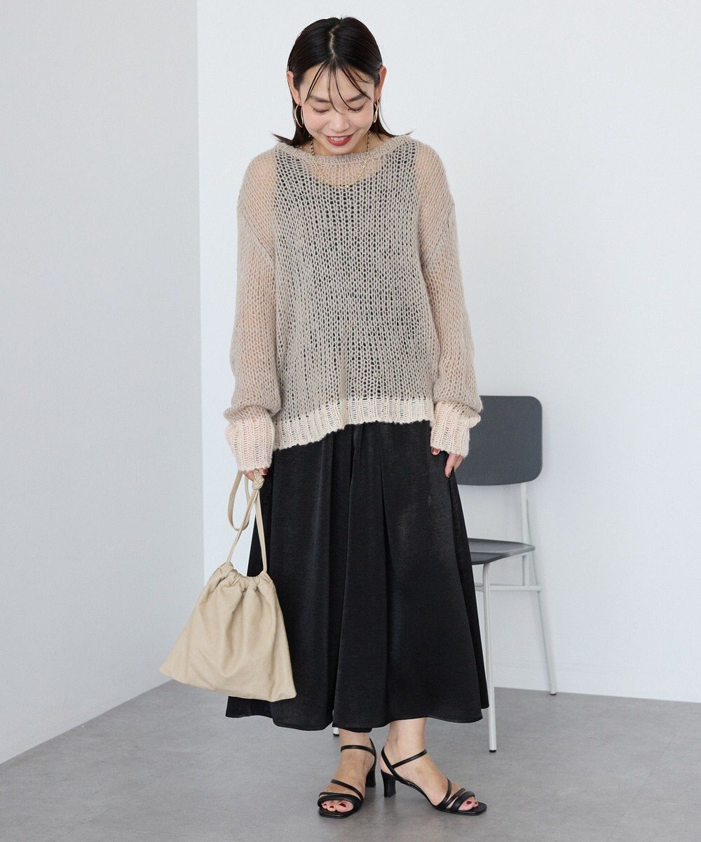 AMERICAN HOLIC モヘアライク配色ニットプルオーバー 