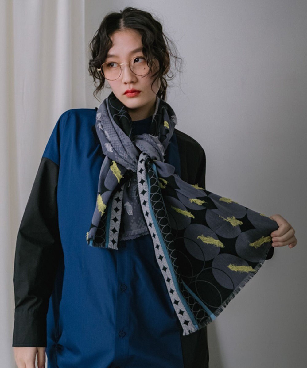 POLS コットン・キュプラ MIXTURE　フサスカーフ 