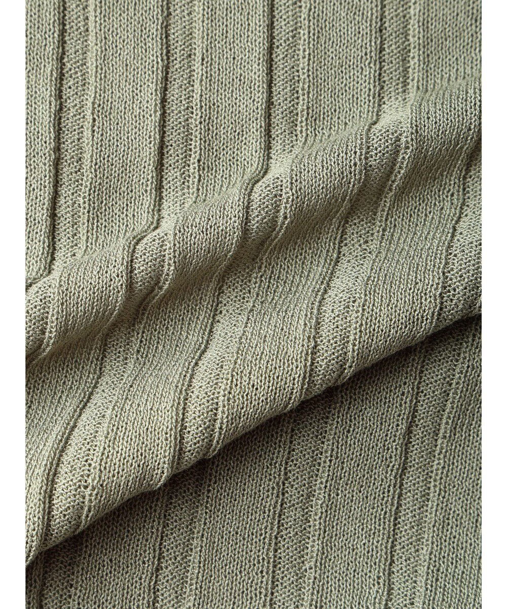 Green Parks 推しニット　リブ編みミドル丈カーディガン 