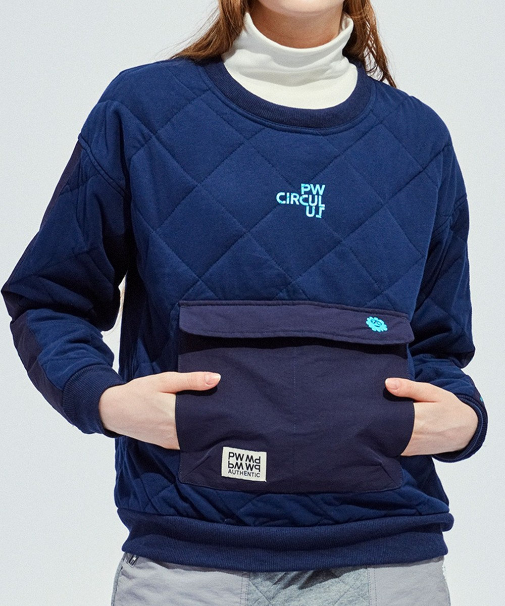 PW CIRCULUS 【裏地付き/防寒】【WOMEN】キルティングスエットプルオーバー 