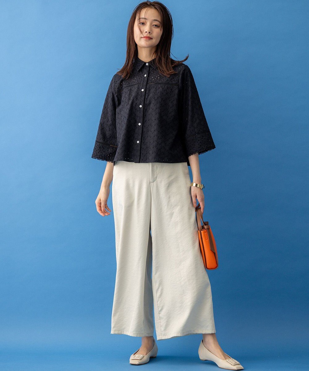 組曲 S エンブロイダリーレース襟付 ブラウス 