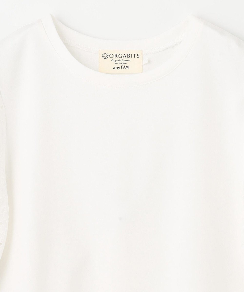 ANY スリーブレースコンビTシャツ 
