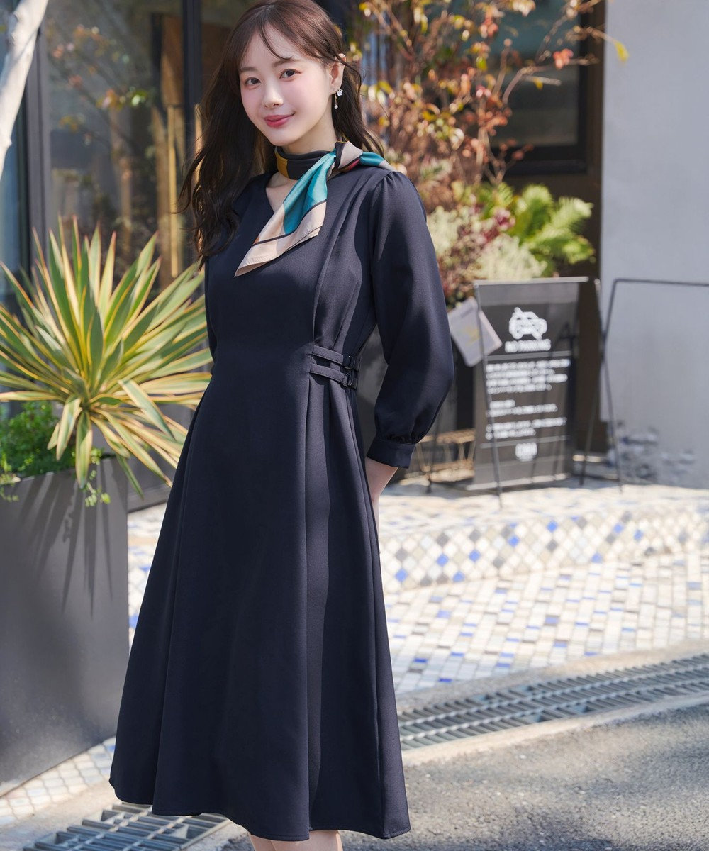 Tiaclasse L サイドベルトデザインワンピース 