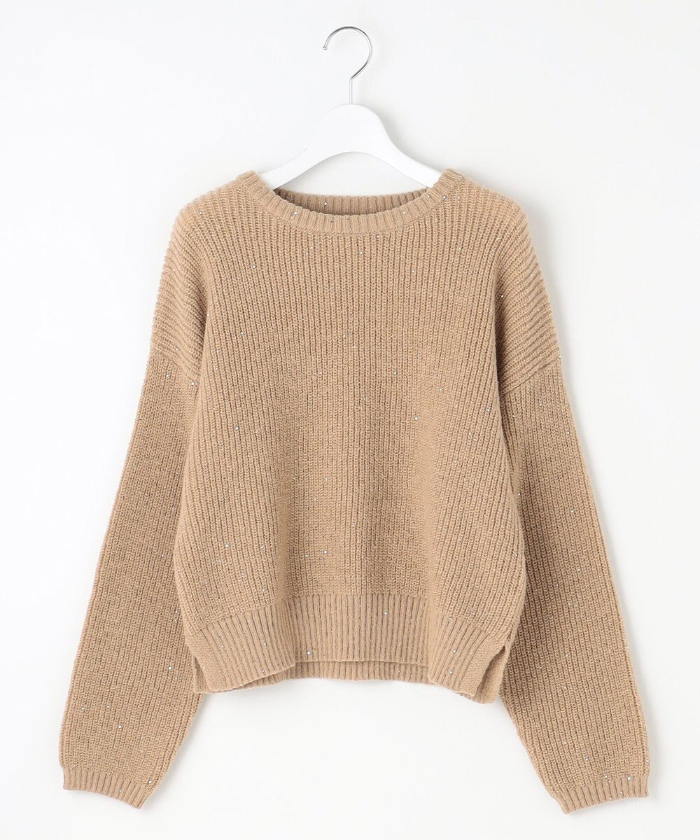 Feroux 【洗える】スパンコール プルオーバーニット 