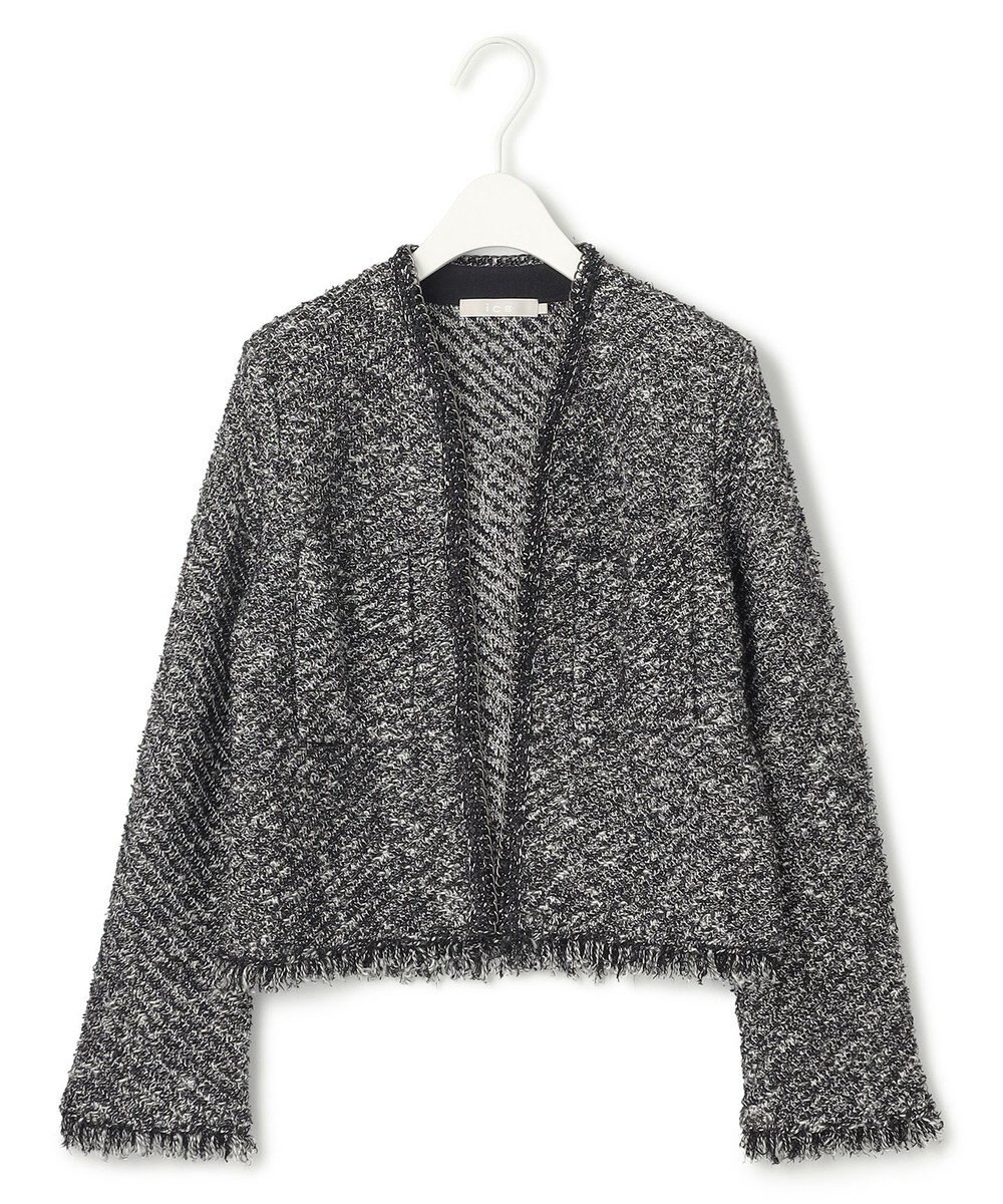 ICB 【ドラマ「続・続・最後から二番目の恋」着用】 デニムライクツィード ニットジャケット 