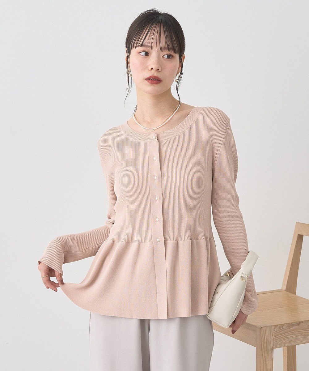 earth music&ecology 【接触冷感】ペプラムニットカーディガン 