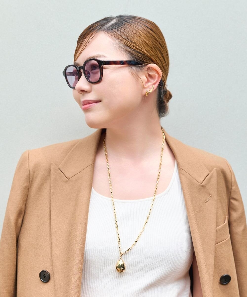 Phoebe 【限定セット】ビッグドロップメタルチェーンネックレス×ドロップハーフフープミニピアス 