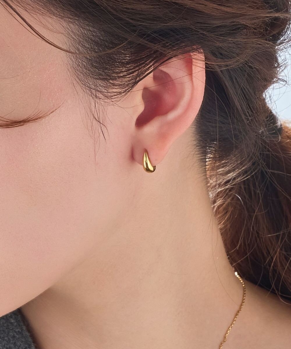 Phoebe 【限定セット】ビッグドロップメタルチェーンネックレス×ドロップハーフフープミニピアス 