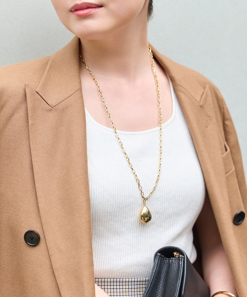 Phoebe 【限定セット】ビッグドロップメタルチェーンネックレス×ドロップハーフフープミニピアス 