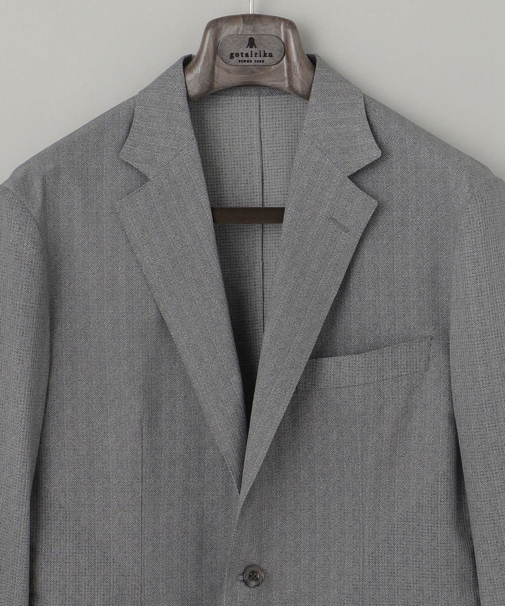 GOTAIRIKU 圧倒的清涼感・８つの夏機能【接触冷感/通気性/軽量/撥水…等】クールドッツ セットアップジャケット_ヘリンボーンプリント（25年モデル） 