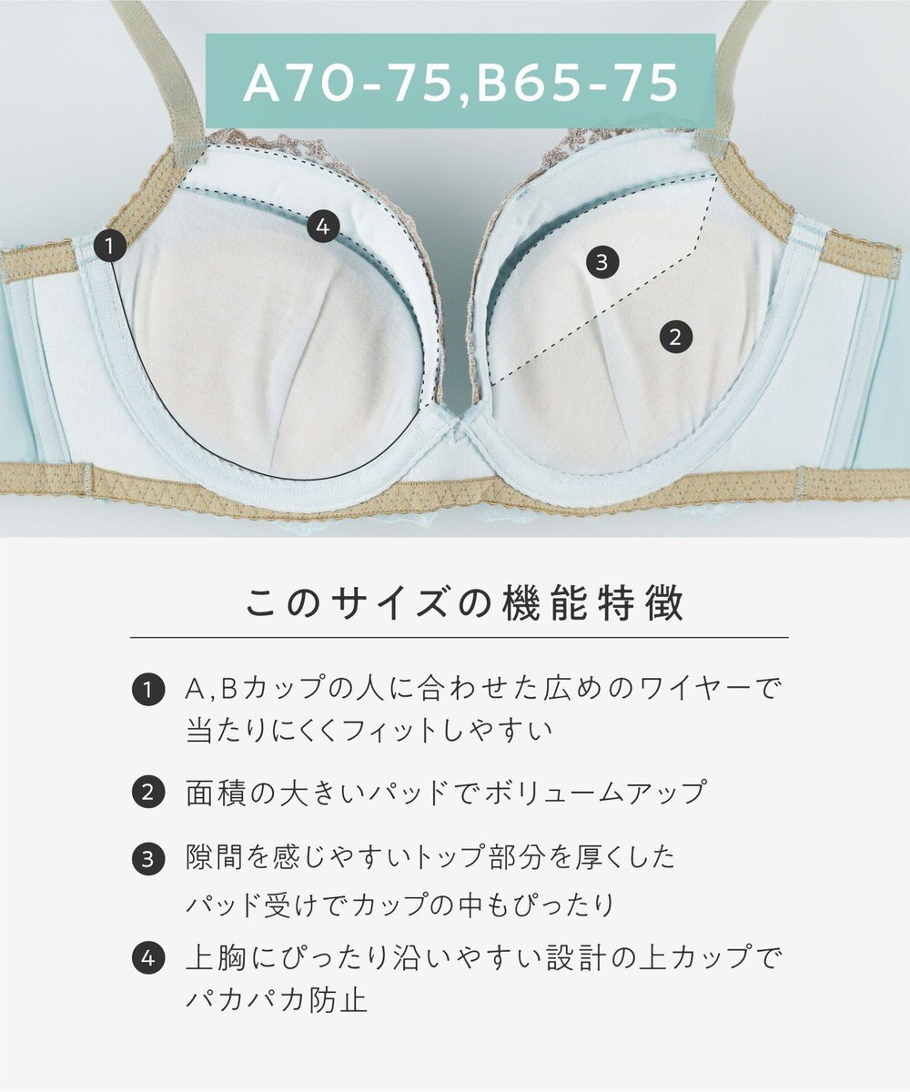 AMPHI ブラジャー パーソナル設計 脇高 背中スムージング A～Gカップまで対応 大きいサイズ 【stylist 4U スタイリストフォーユー】 ブラ BOG313 アンフィ／ワコール 