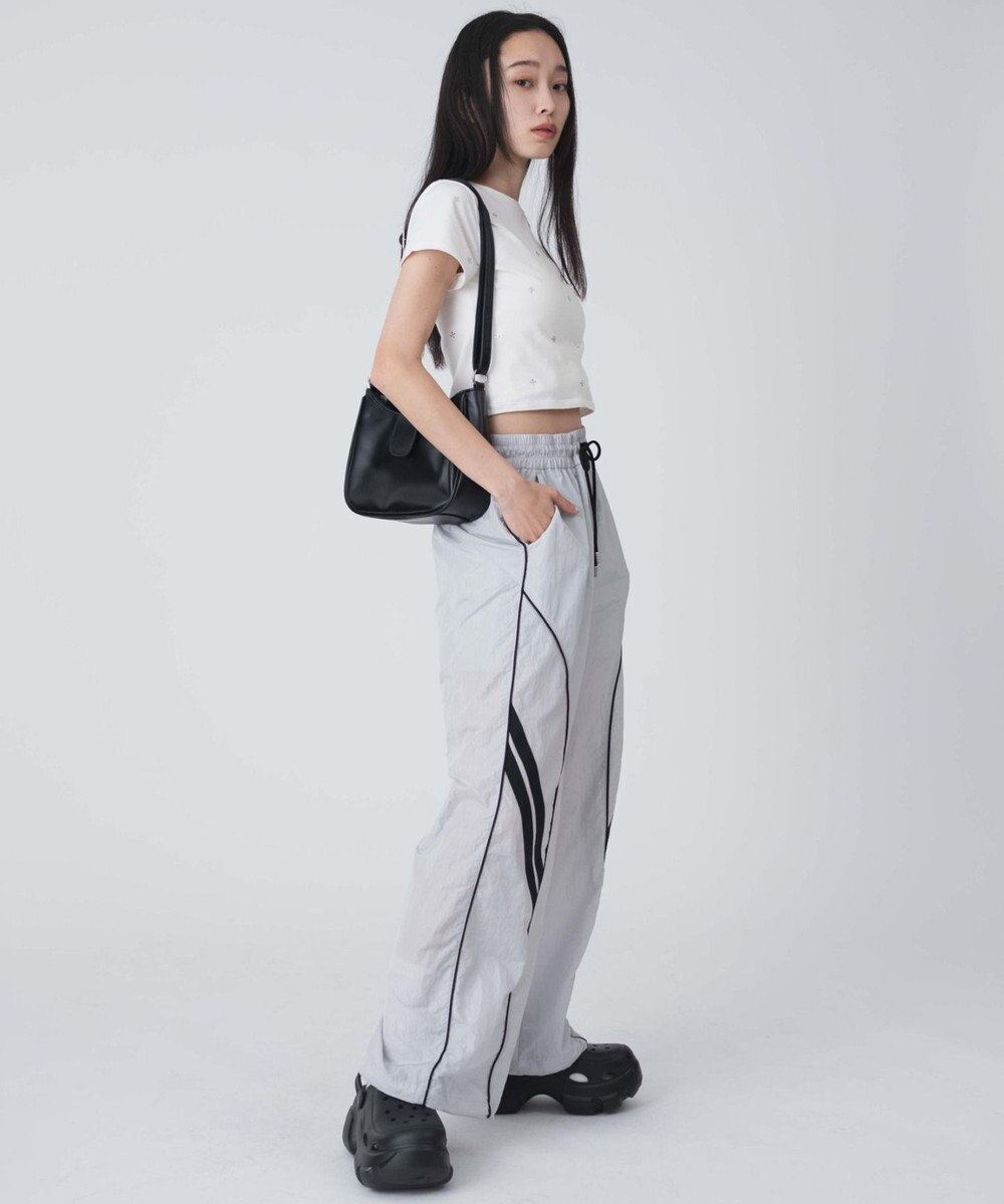 WEGO 【ウエストゴム】パイピングトラックパンツ 