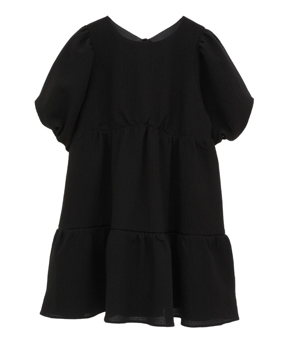 earth music&ecology バックリボンパフスリーブミニワンピース 