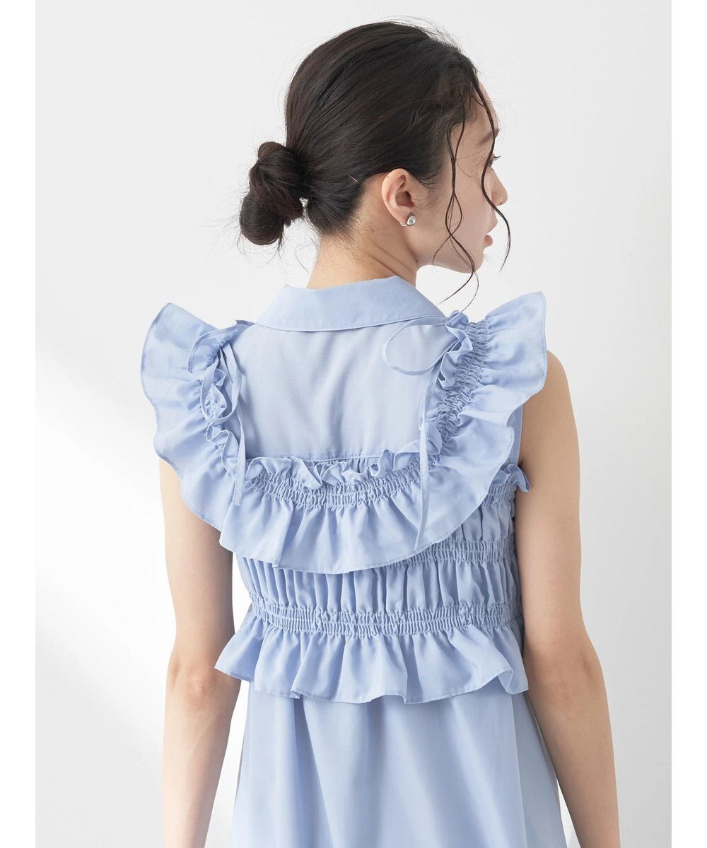 earth music&ecology ＳＥＴ２点シャーリングビスチェ×シャツワンピース 