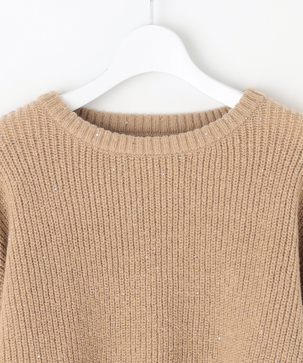 Feroux 【洗える】スパンコール プルオーバーニット 