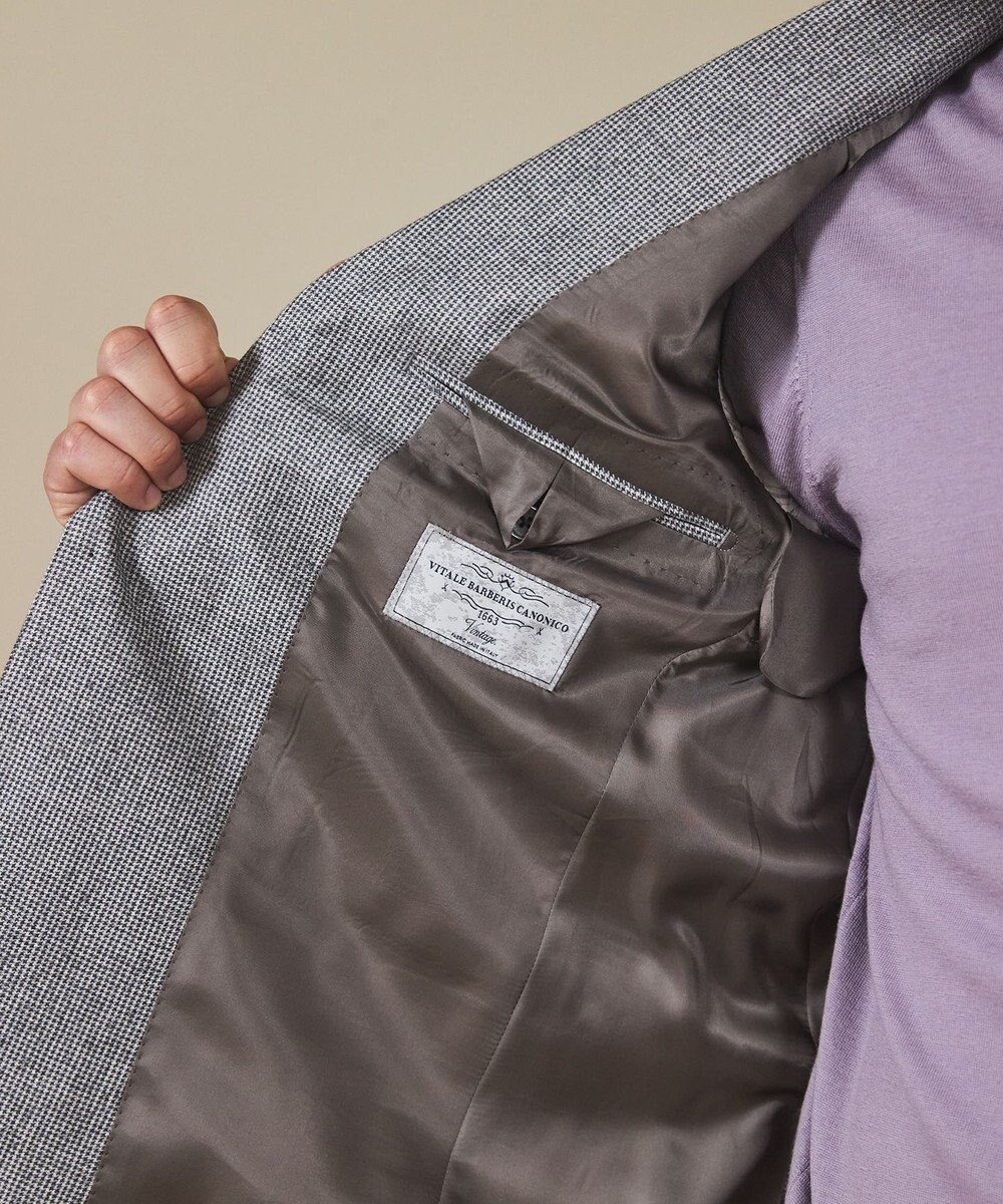 GOTAIRIKU 【CANONICO/カノニコ】サキソニーウールコットンブレンド ジャケット_グレー千鳥柄 