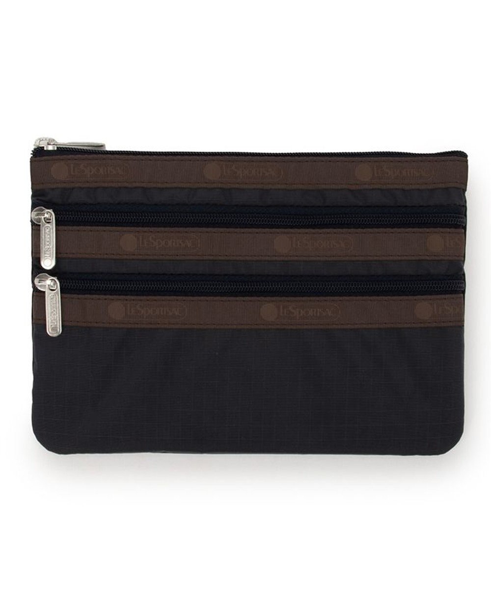 LeSportsac 3ZIP COSMETIC/ディープシー/ダークチョコレート 