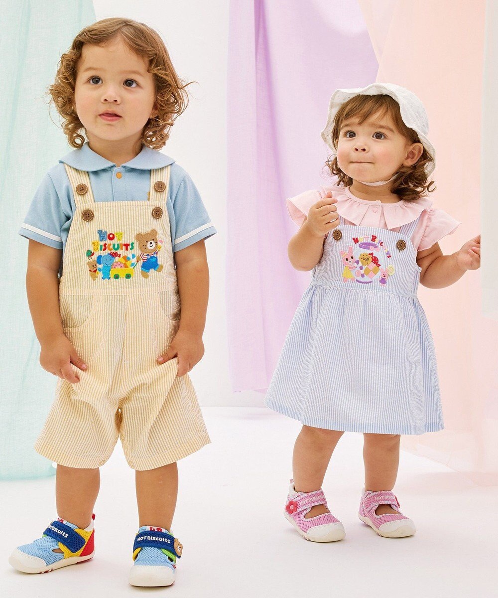 MIKI HOUSE HOT BISCUITS 【70-110cm】 キャビット×お菓子シリーズ サッカー素材ジャンパースカート 