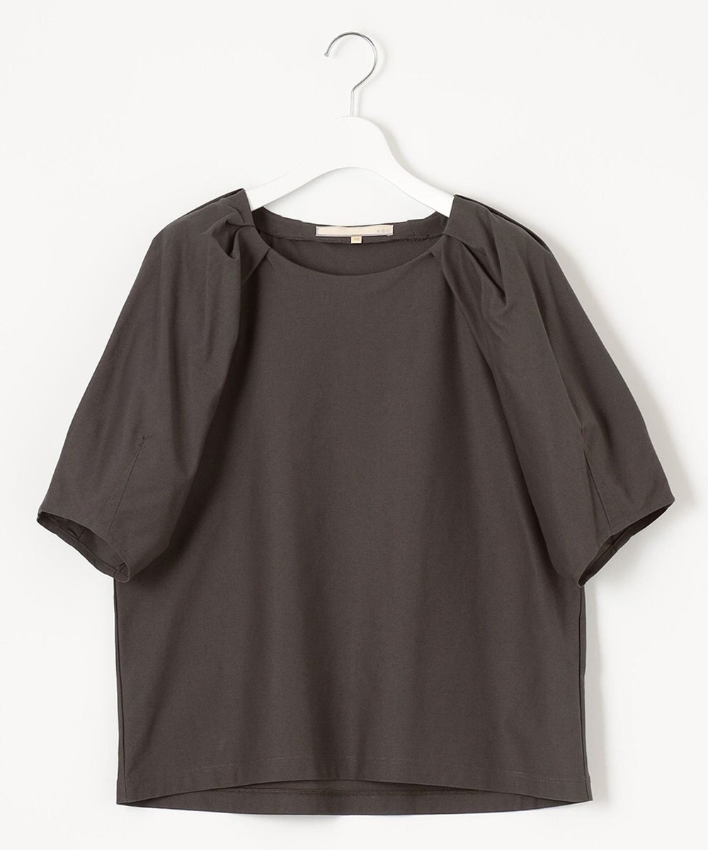自由区 【XSサイズ~/洗える】ツイストプレインジャージー袖タック カットソー 