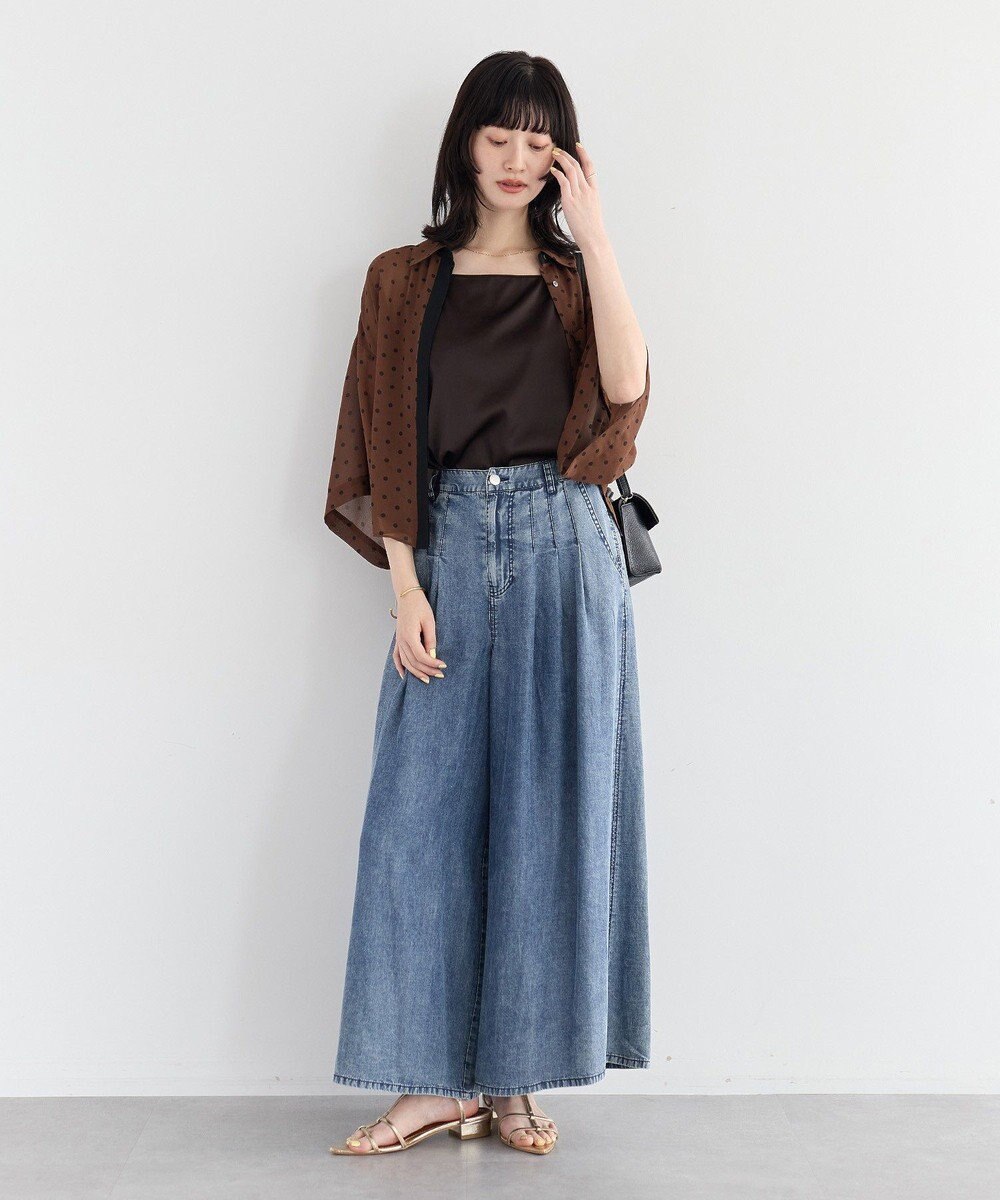 YECCA VECCA 【2点SET】キャミ付きシアードットシャツ 