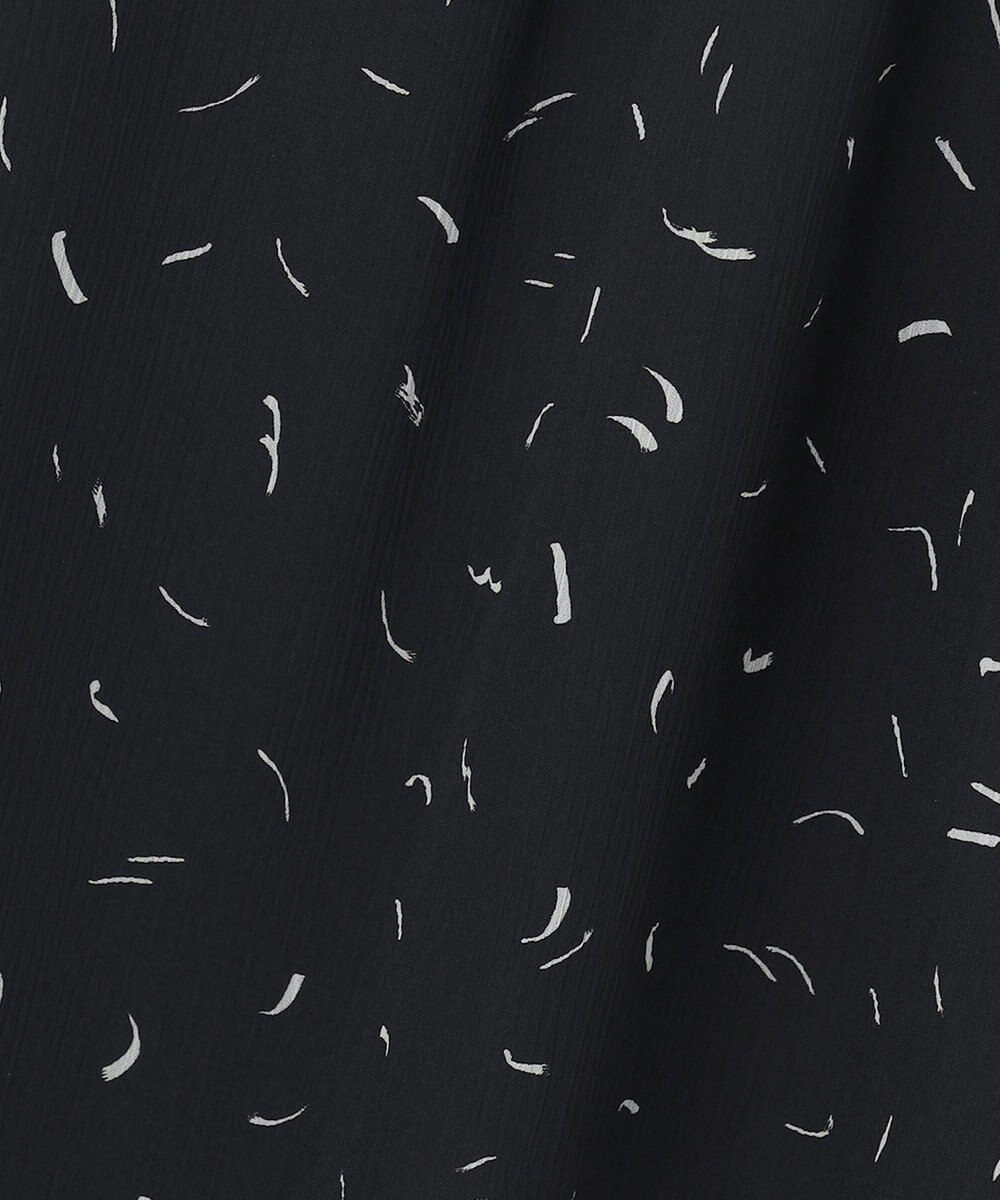 自由区 L 【洗える】ドローイングタッチプリント ワンピース 