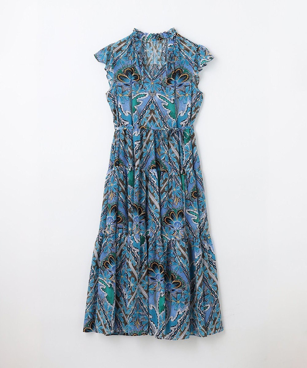 GRACE CONTINENTAL シフォンプリントティアードワンピース 