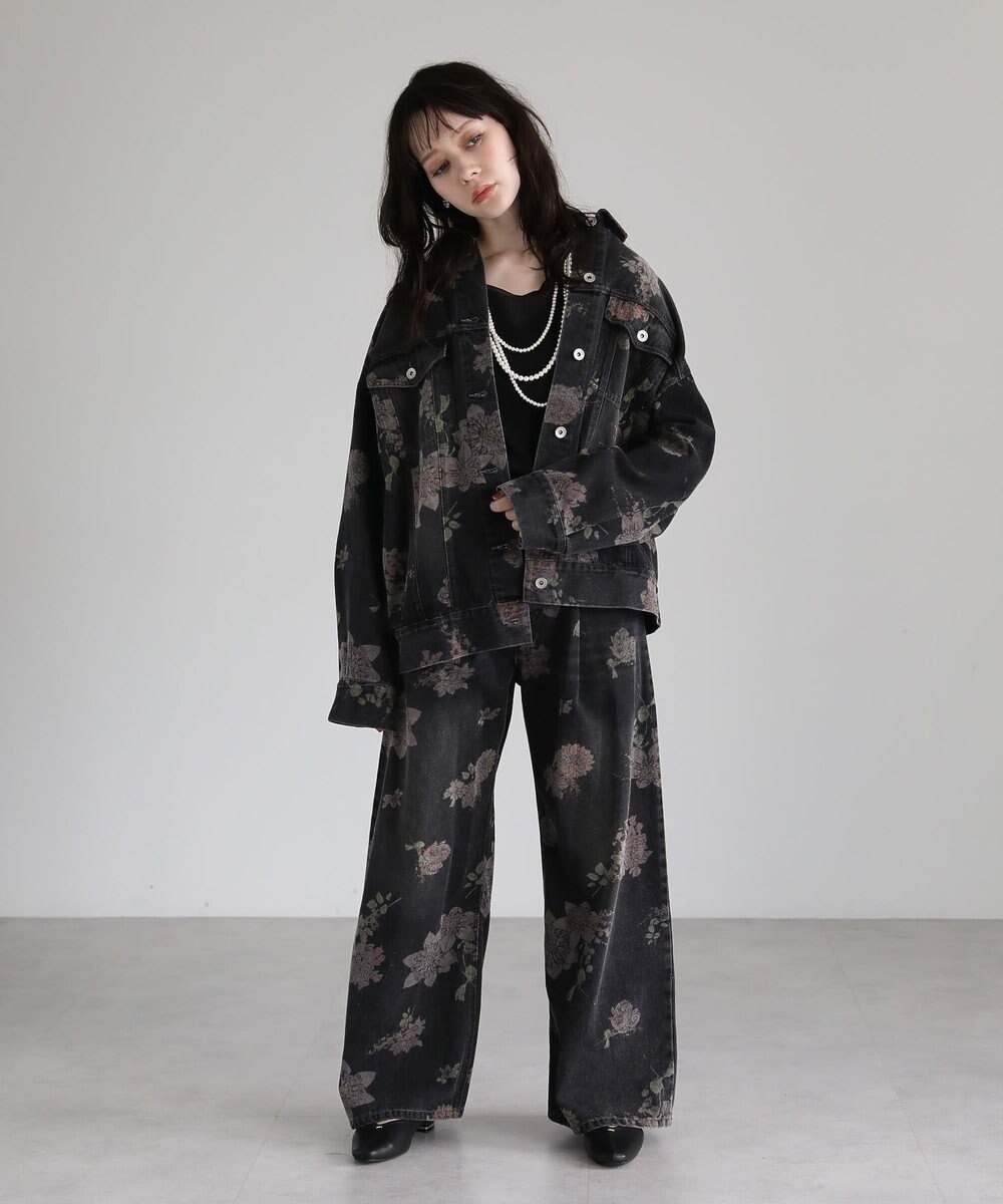 Green Parks ・SUGAR SPOON フラワーptデニムパンツ 