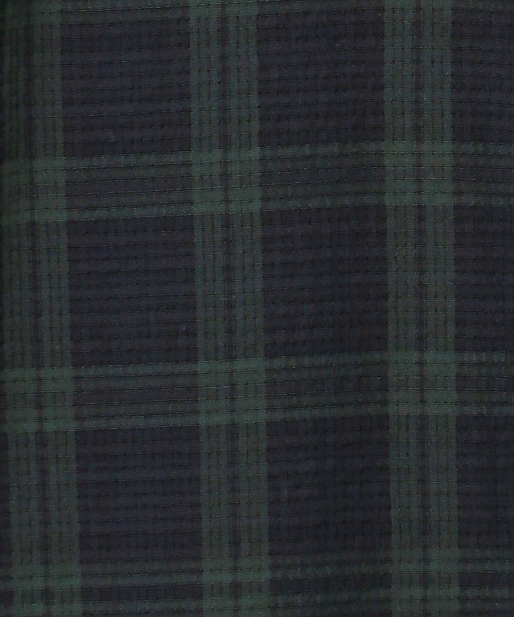 J.PRESS MEN 真夏を乗り切る爽快感と機能性【吸水速乾 / 接触冷感 / 高通気性 / ウォッシャブル】サッカーチェック シャツ / バンドカラー 