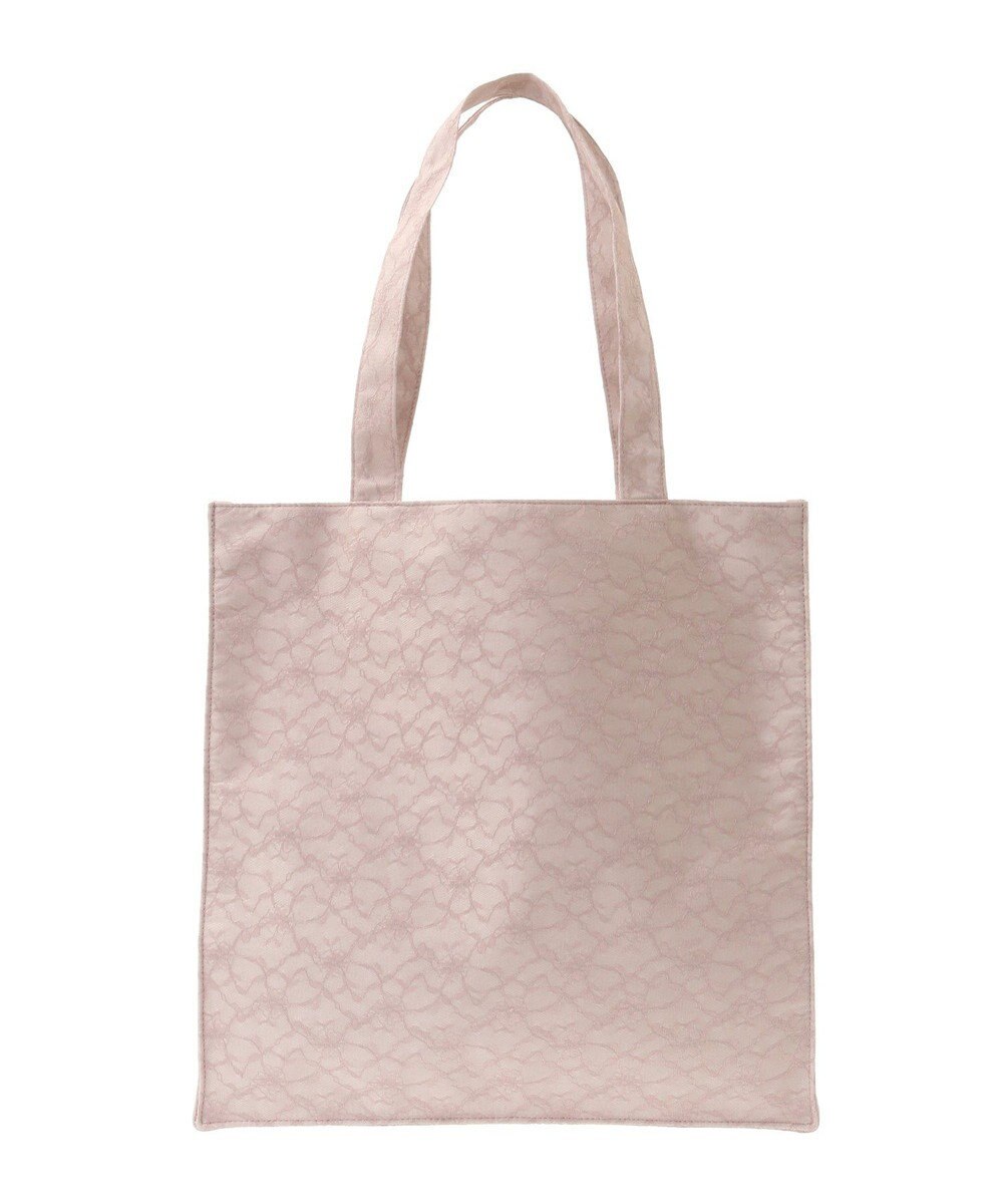 Maison de FLEUR レースロゴ刺繍スクエアトートバッグ 
