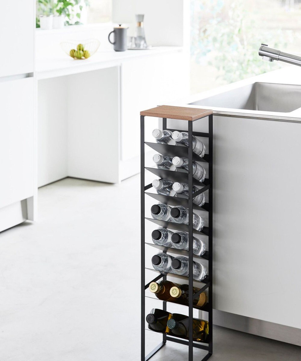 tower 天板付きボトルストッカー タワー 8段 ブラック 