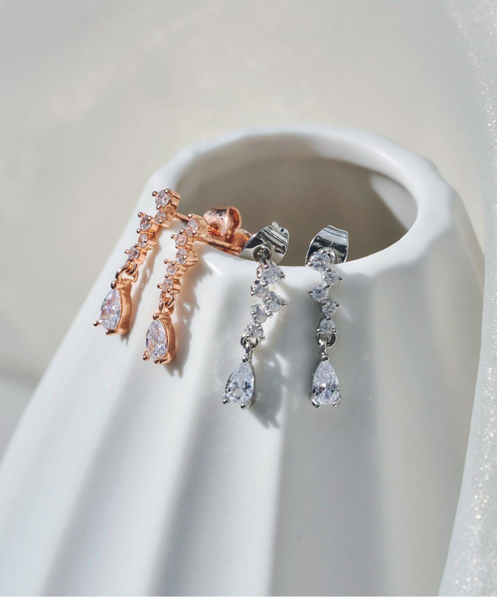 Tiaclasse 【金属アレルギー対応】ドロップストーンピアス 