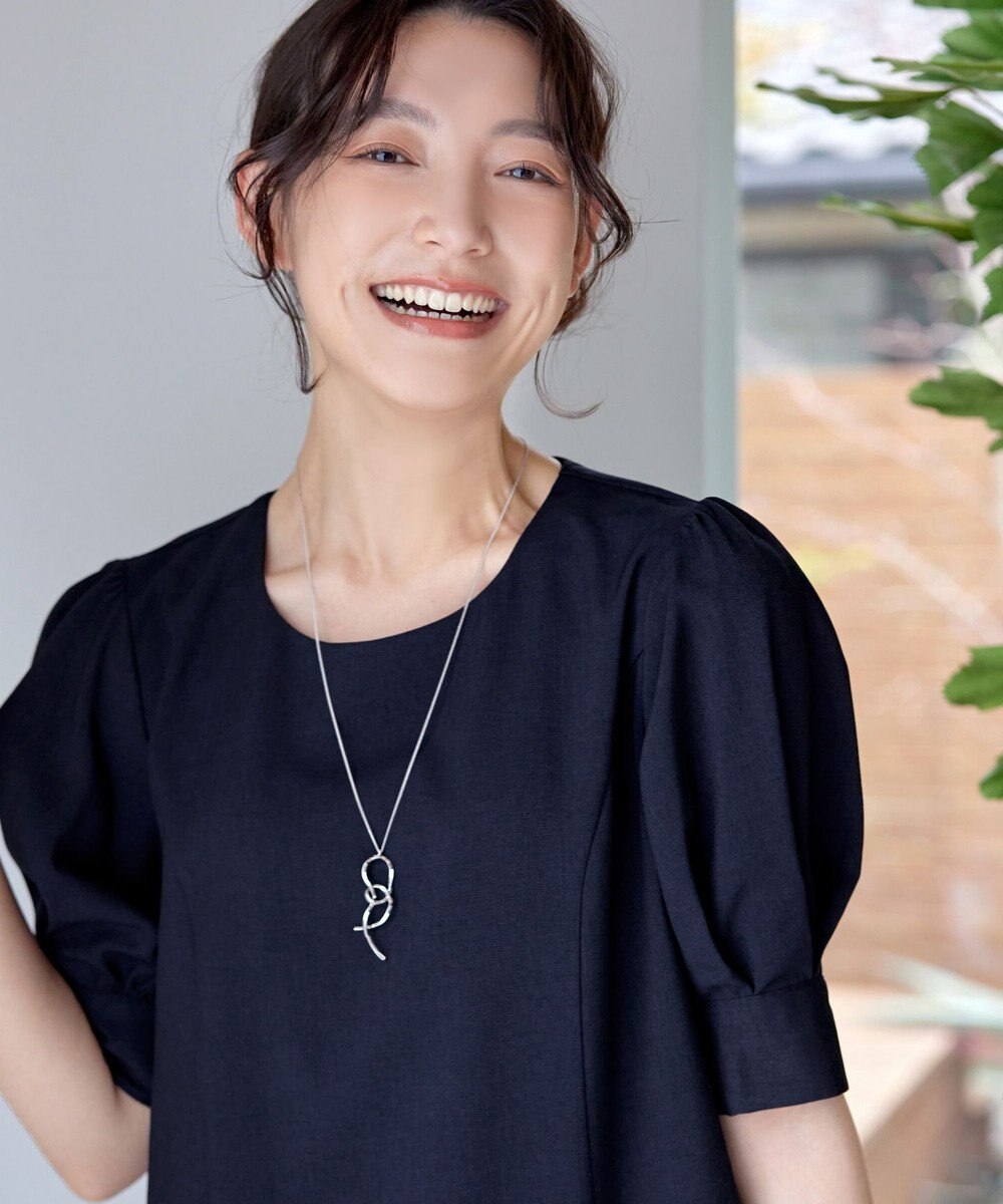 Tiaclasse 【小倉優子さん着用】【洗える】 パフスリーブチュニックブラウス 